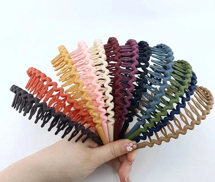 Hair Clip Frosted Color Headband Women's Non-slip Band Teeth Simple Pressure Headband Face Headband Hair Accessories