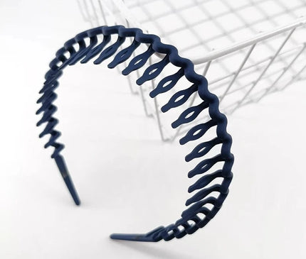 Hair Clip Frosted Color Headband Women's Non-slip Band Teeth Simple Pressure Headband Face Headband Hair Accessories Bleu
