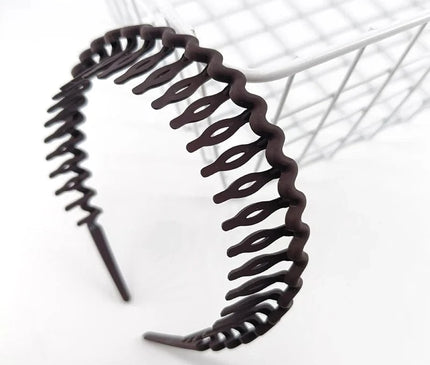 Hair Clip Frosted Color Headband Women's Non-slip Band Teeth Simple Pressure Headband Face Headband Hair Accessories Café