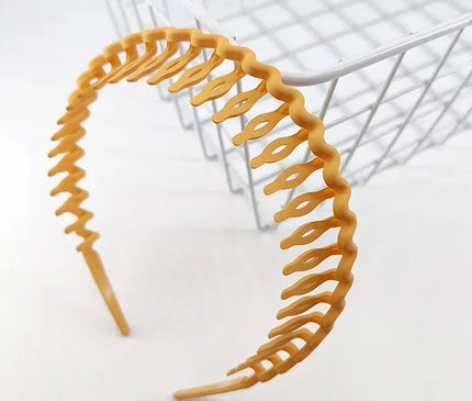 Hair Clip Frosted Color Headband Women's Non-slip Band Teeth Simple Pressure Headband Face Headband Hair Accessories Jaune