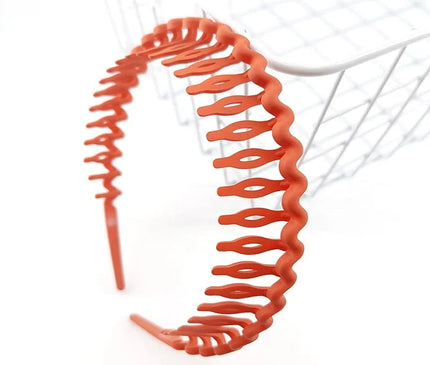 Hair Clip Frosted Color Headband Women's Non-slip Band Teeth Simple Pressure Headband Face Headband Hair Accessories Orange