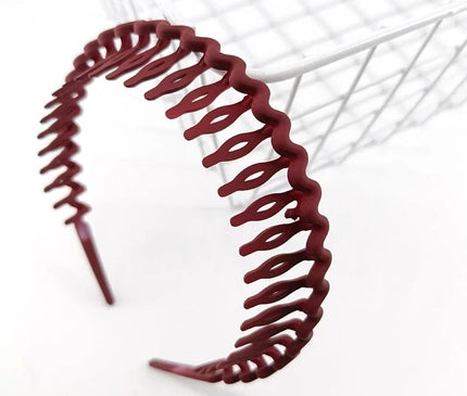 Hair Clip Frosted Color Headband Women's Non-slip Band Teeth Simple Pressure Headband Face Headband Hair Accessories Rouge Vin