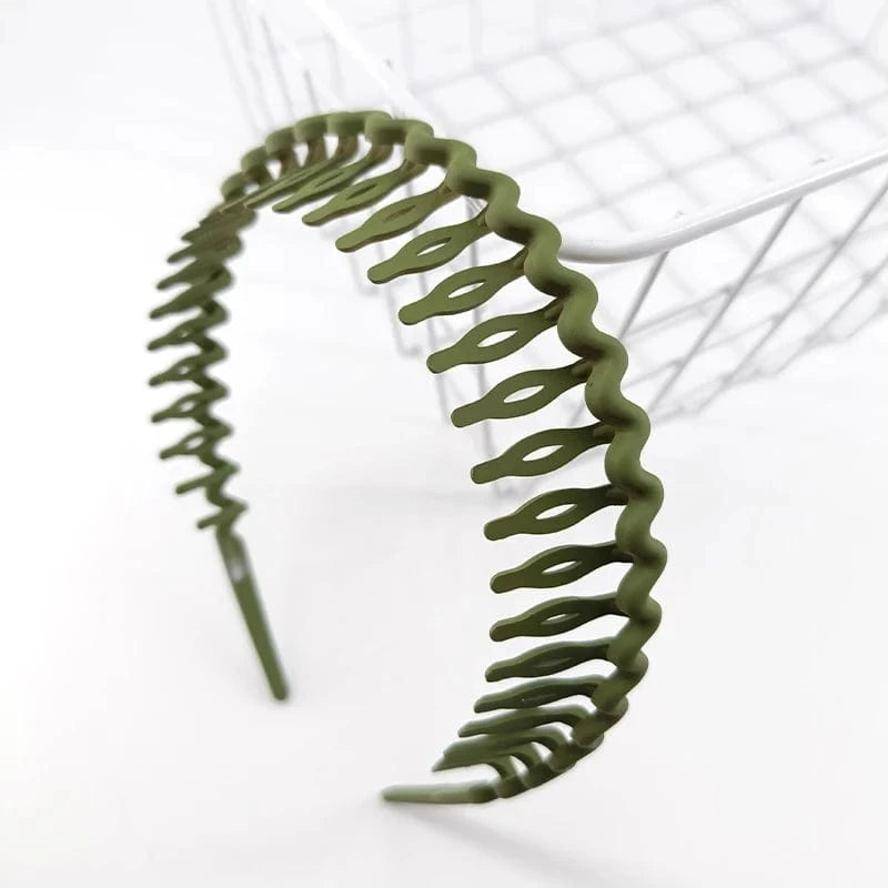 Hair Clip Frosted Color Headband Women's Non-slip Band Teeth Simple Pressure Headband Face Headband Hair Accessories Vert