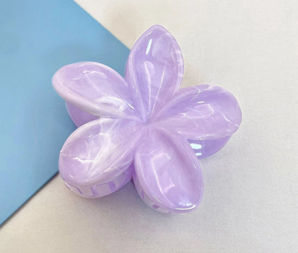 Marble Purple color Korean Hawaiian Gradient Flower Hair Claw Clip For Women Girl Fashion Plastic Non Slip Hold Hairpin Barrette Hair Accessories