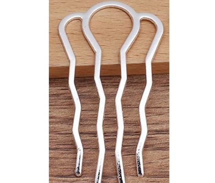 Pack of 5pcs Alloy Hair Comb Silver color Hairpin Hair Sticks Pins Base Bridal Headwear for Women Wedding Hair Jewelry Making Accessories Silver Color / 87mmx49mm