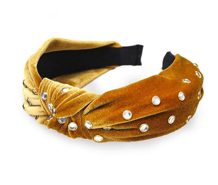 Accessoire Chic en Velours Jaune moutarde