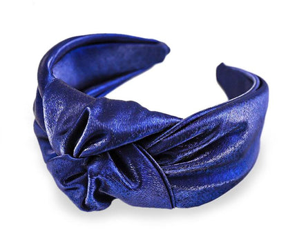 Serre-tête Élégant en Tissu Brillant Bleu