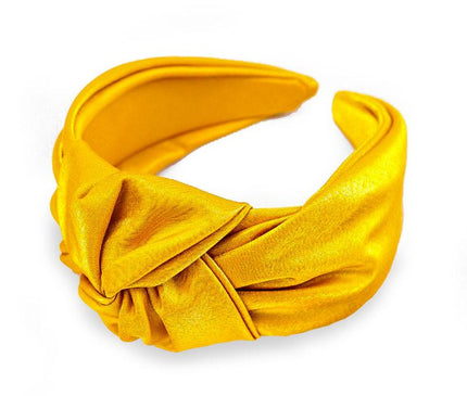 Serre-tête Élégant en Tissu Brillant Jaune