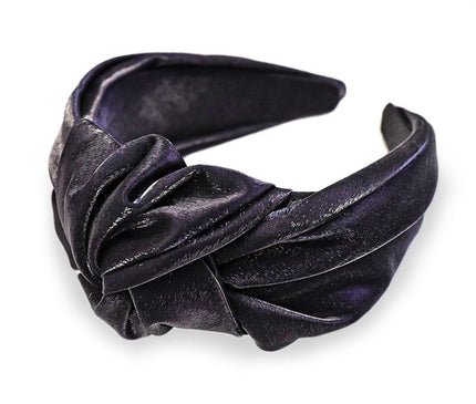 Serre-tête Élégant en Tissu Brillant Noir