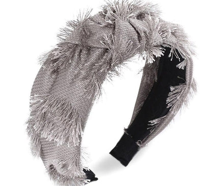 Bandeau Chic Avec Noeud Gris souris