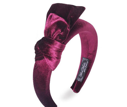 Chic Serre-tête Velours Bleu Bordeaux