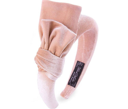 Chic Serre-tête Velours Bleu Rose Poudre