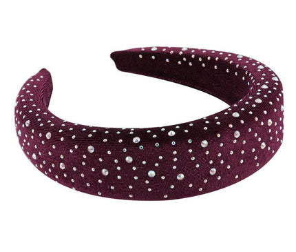 Serre-tête Velours Perles Bianca
