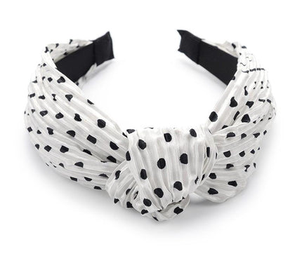 Bandeau Rose à Pois Blanc