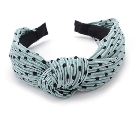 Bandeau Rose à Pois Bleu givre