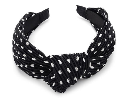 Bandeau Rose à Pois Noir