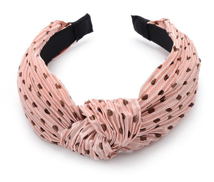 Bandeau Rose à Pois Rose poudre