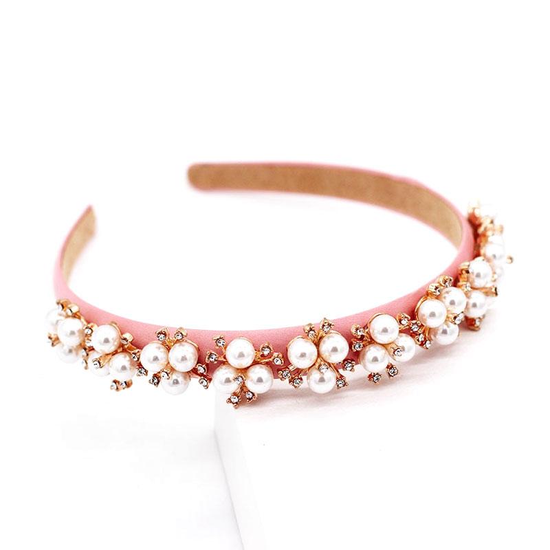 Serre-tête Rose Perles Strass