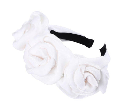 Serre-Tête Roses Élégant Blanc