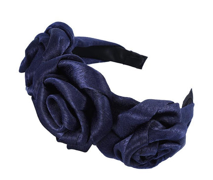Serre-Tête Roses Élégant Bleu marine