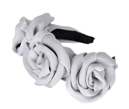 Serre-Tête Roses Élégant Gris