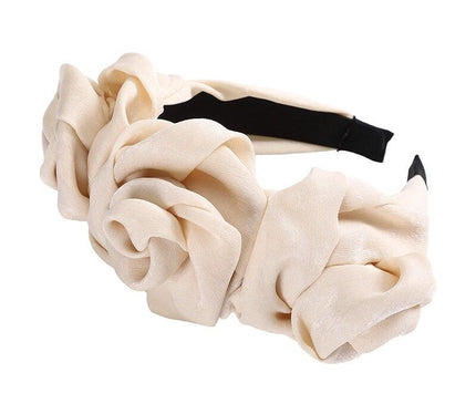 Serre-Tête Roses Élégant Beige