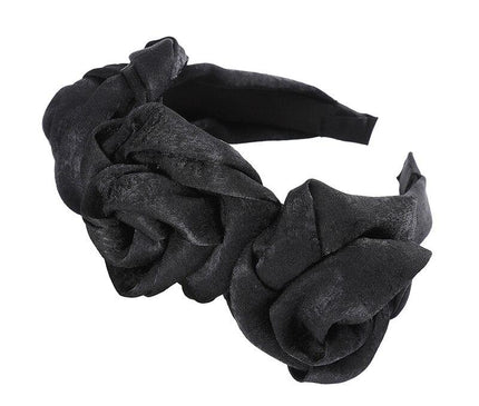 Serre-Tête Roses Élégant Noir
