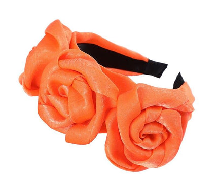Serre-Tête Roses Élégant Orange