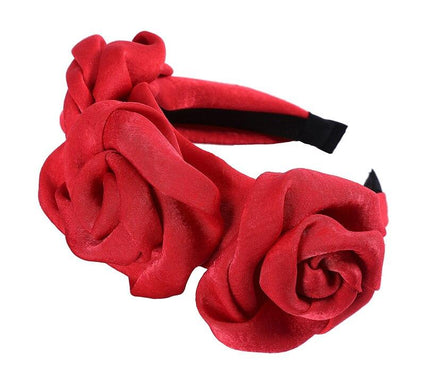 Serre-Tête Roses Élégant Rouge