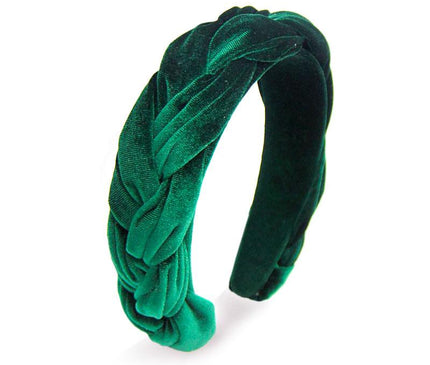 Bandeau Élégant Femme Velours Vert