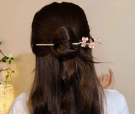 Vintage Chinese Style Hair Sticks Hairpin Forks for Women Girls Flower Hairpin Hair Clip Hanfu Headwear Jewelry Hair Accessories