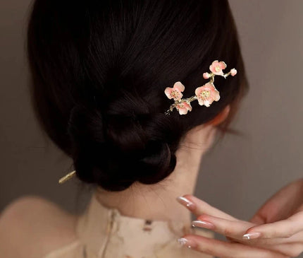 Vintage Chinese Style Hair Sticks Hairpin Forks for Women Girls Flower Hairpin Hair Clip Hanfu Headwear Jewelry Hair Accessories