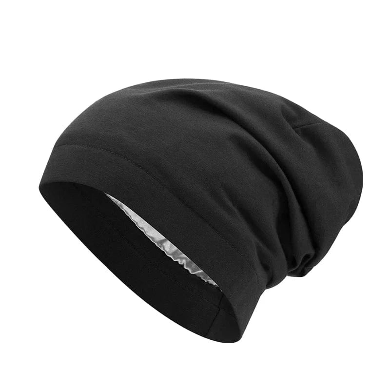 Women Soft Satin Lining Muslim Turban Hat Sleep Cap Cancer Chemo Hat Beanie Headwrap Hair Loss Bonnet Chimiotherapie Noir